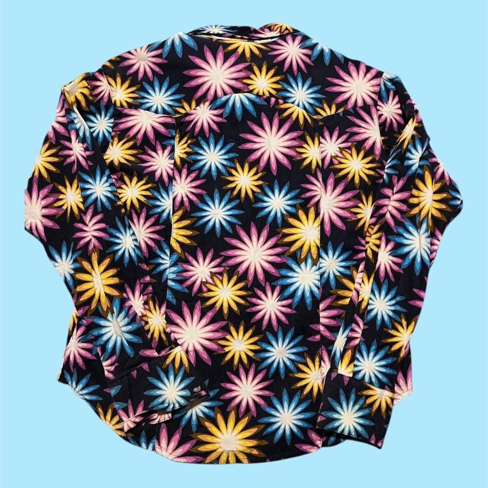 Cruel Girl Multicolor Floral Snap-up Long Sleeve Shirt - Picture 3 of 9